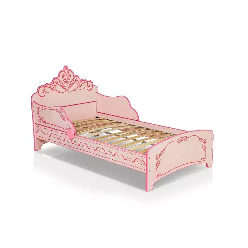 Twin Nemma Princess Crown Twin Kids' Bed Pink - Homes: Inside + Out: Modern Kids Bedroom Furniture, Decorative Scrollwork