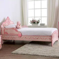 Letto per Bambini Princess Crown Rosa – Decorazione a Volute, Moderno Arredamento per la Camera dei Bambini