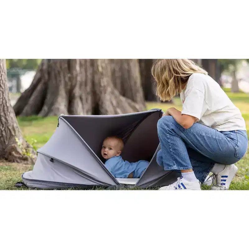 Tenda da gioco portatile per bambini e lettino da viaggio con materasso – Centro attività sensoriale con configurazione istantanea