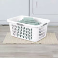 Cesto per la biancheria in plastica da 2 bushel con 4 maniglie Comfort Grip – Bianco, confezione da 6