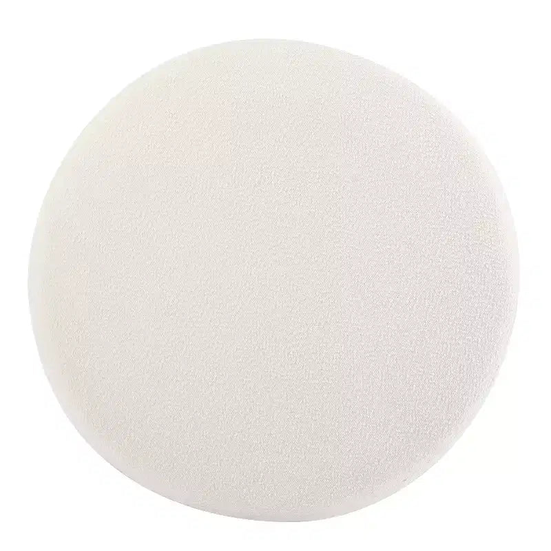 Pouf Rotondo Moderno in Bouclé – Poggiapiedi d'Appoggio Imbottito Morbido