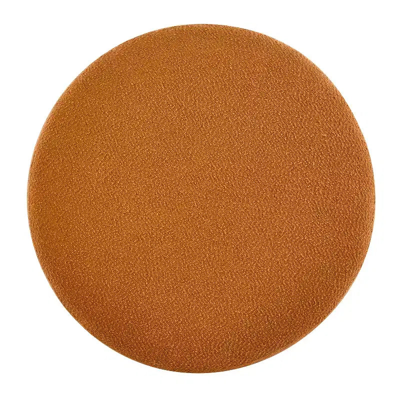 Pouf Rotondo Moderno in Bouclé – Poggiapiedi d'Appoggio Imbottito Morbido