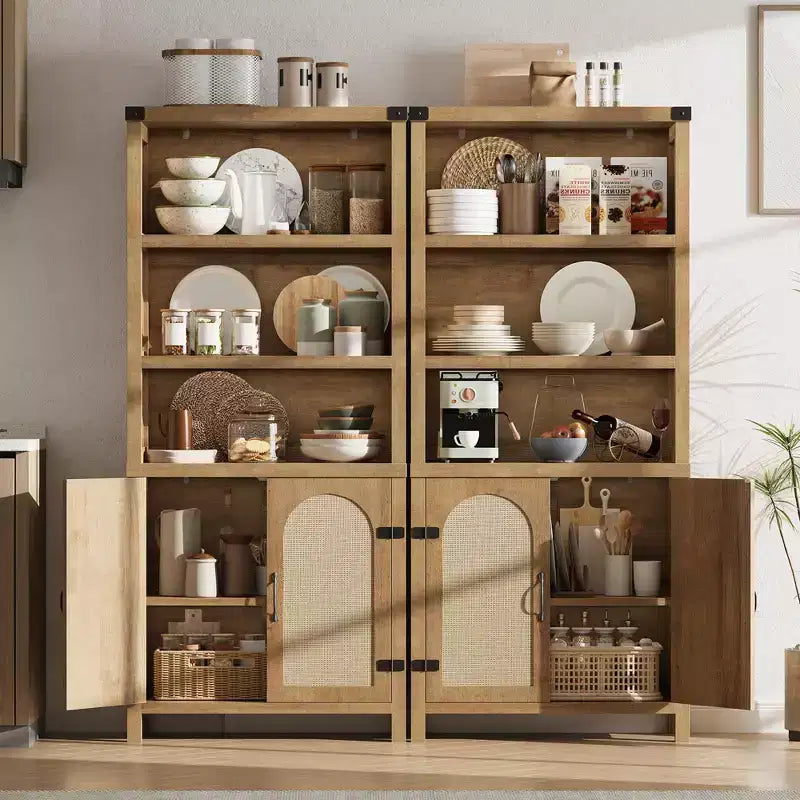 Libreria rustica a 3 ripiani con ante, scaffale espositivo alto 178 cm
