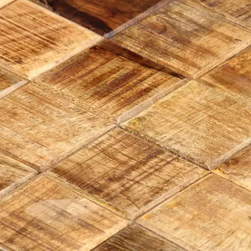 Tavolini da Caffè in Legno di Mango Grezzo, 2 Pezzi, Tavolini Nidificabili a Blocco Quadrato, Marroni