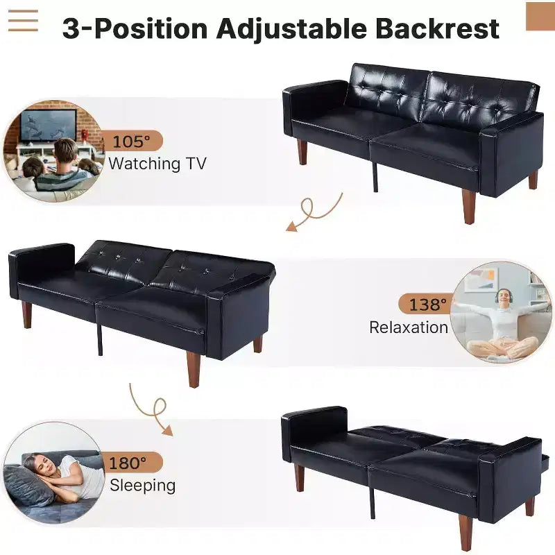 Convertible Sofa Bed with Adjustable Backrest – Multifunctional
