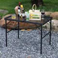 Tavolo per griglia pieghevole 3x2FT, tavolo da campeggio portatile con piano in rete, tavolo per griglia in metallo leggero regolabile in altezza, per campeggio all'aperto, barbecue, picnic
