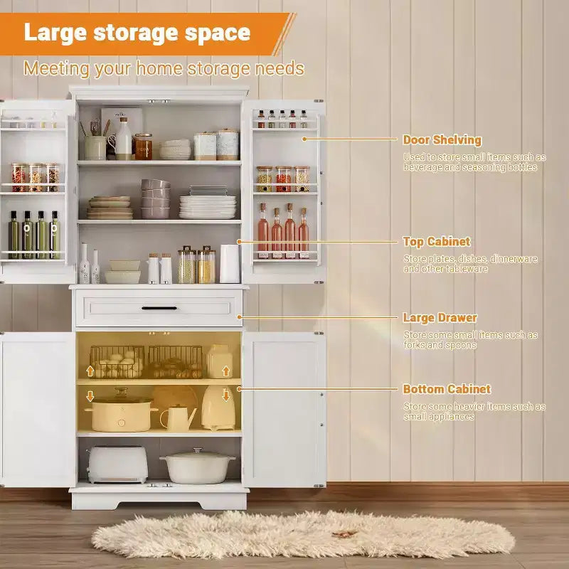 Mobiletto da cucina a pavimento, mobiletto a colonna alto 72 cm con cassetto