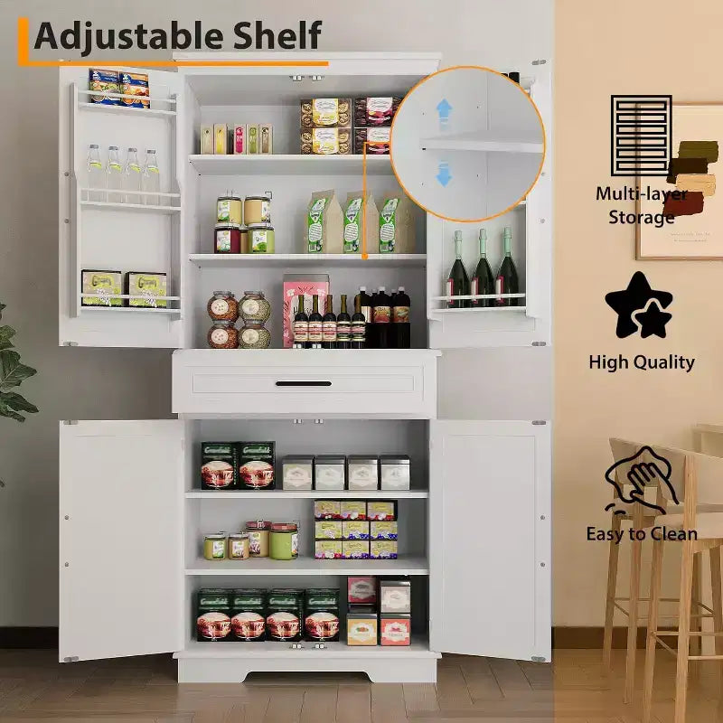 Mobiletto da cucina a pavimento, mobiletto a colonna alto 72 cm con cassetto