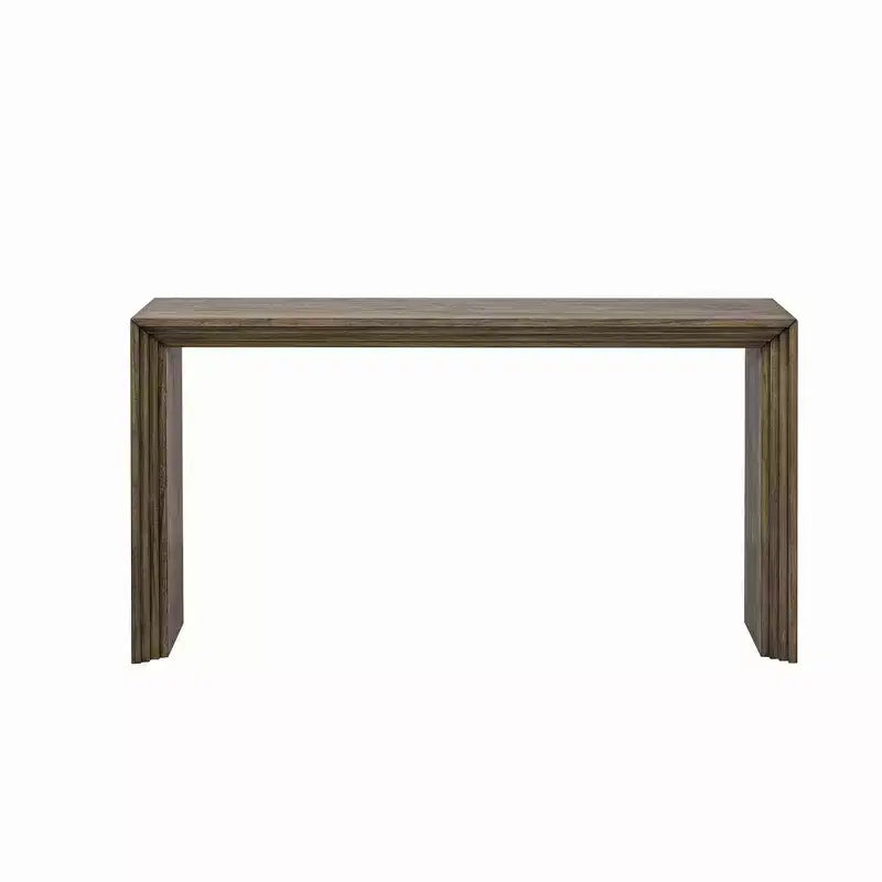 Consolle in legno minimalista, tavolo da ingresso moderno scanalato per soggiorno e ingresso