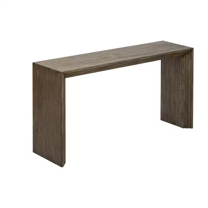 Consolle in legno minimalista, tavolo da ingresso moderno scanalato per soggiorno e ingresso