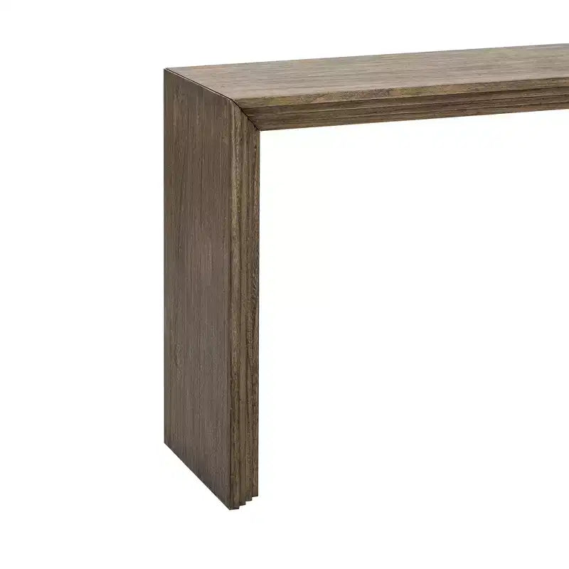 Consolle in legno minimalista, tavolo da ingresso moderno scanalato per soggiorno e ingresso
