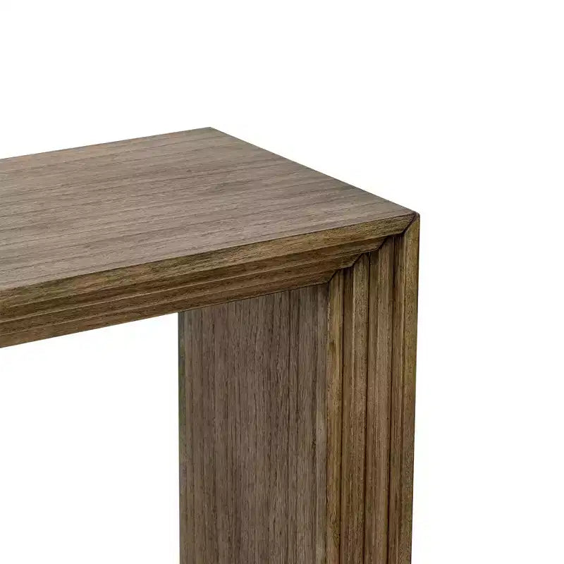 Consolle in legno minimalista, tavolo da ingresso moderno scanalato per soggiorno e ingresso