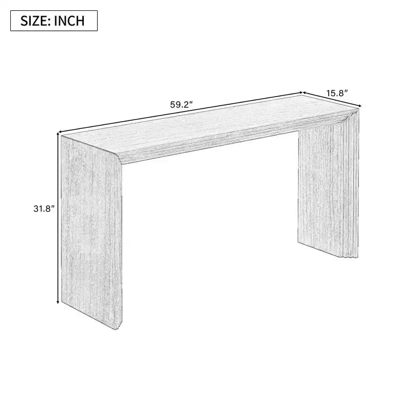 Consolle in legno minimalista, tavolo da ingresso moderno scanalato per soggiorno e ingresso