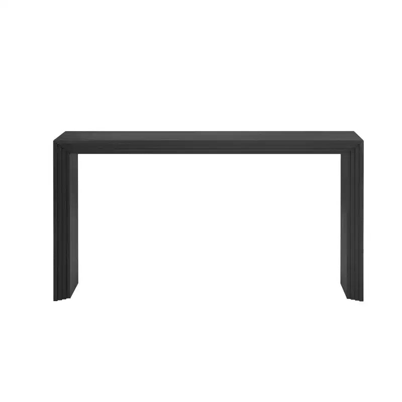 Consolle in legno minimalista, tavolo da ingresso moderno scanalato per soggiorno e ingresso