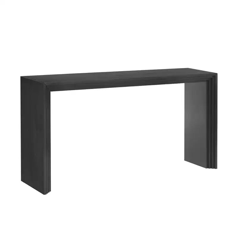Consolle in legno minimalista, tavolo da ingresso moderno scanalato per soggiorno e ingresso