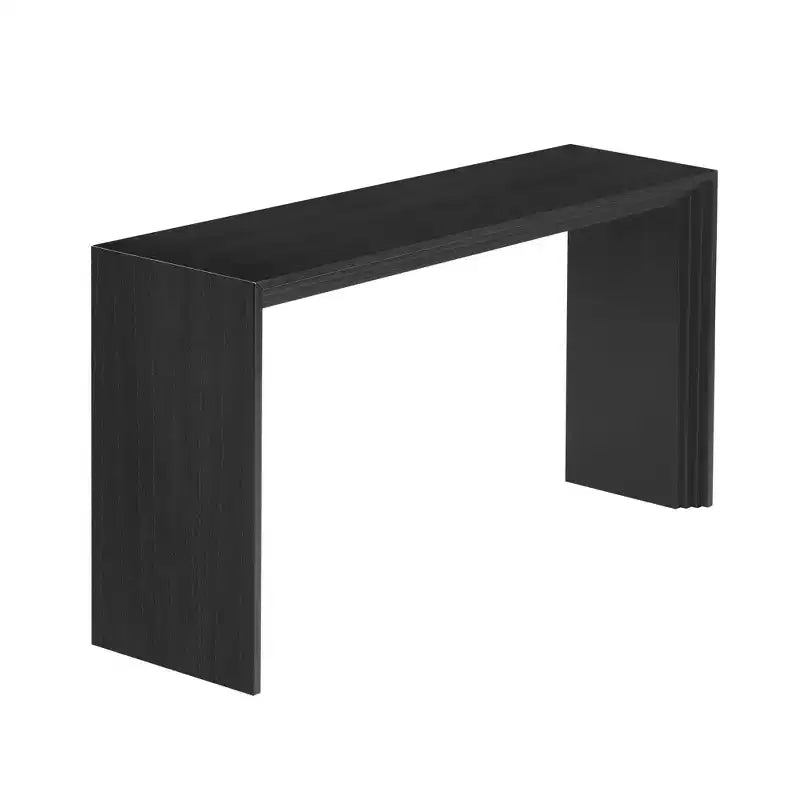 Consolle in legno minimalista, tavolo da ingresso moderno scanalato per soggiorno e ingresso