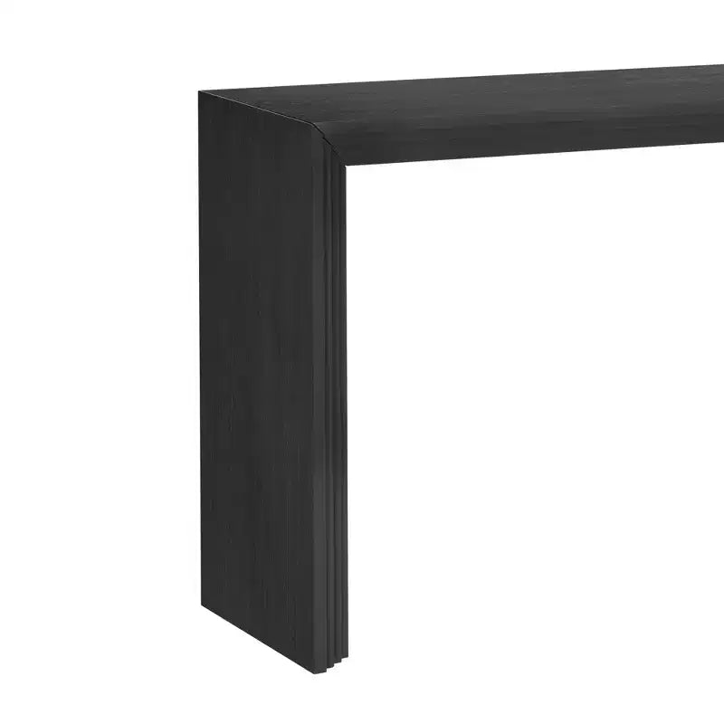Consolle in legno minimalista, tavolo da ingresso moderno scanalato per soggiorno e ingresso
