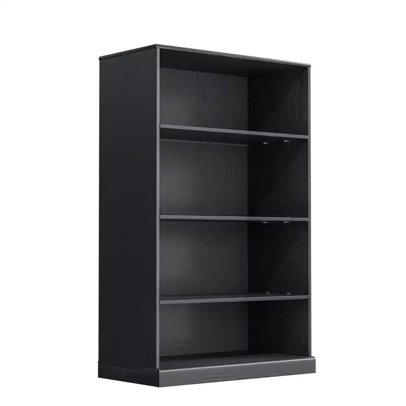 49x31x16 Armadietto libreria in legno senza ante per cucina, camera da letto, soggiorno – Nero
