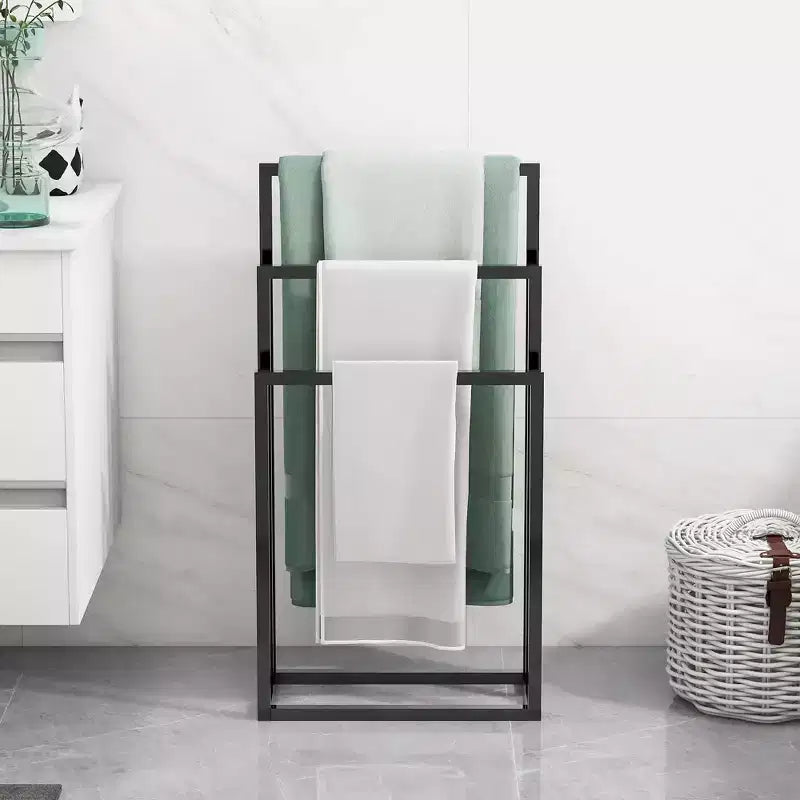Piantana portasciugamani indipendente, a 3 ripiani, porta coperte, in metallo leggero con finitura cromata, stile industriale moderno, porta salviette per asciugamani piccoli
