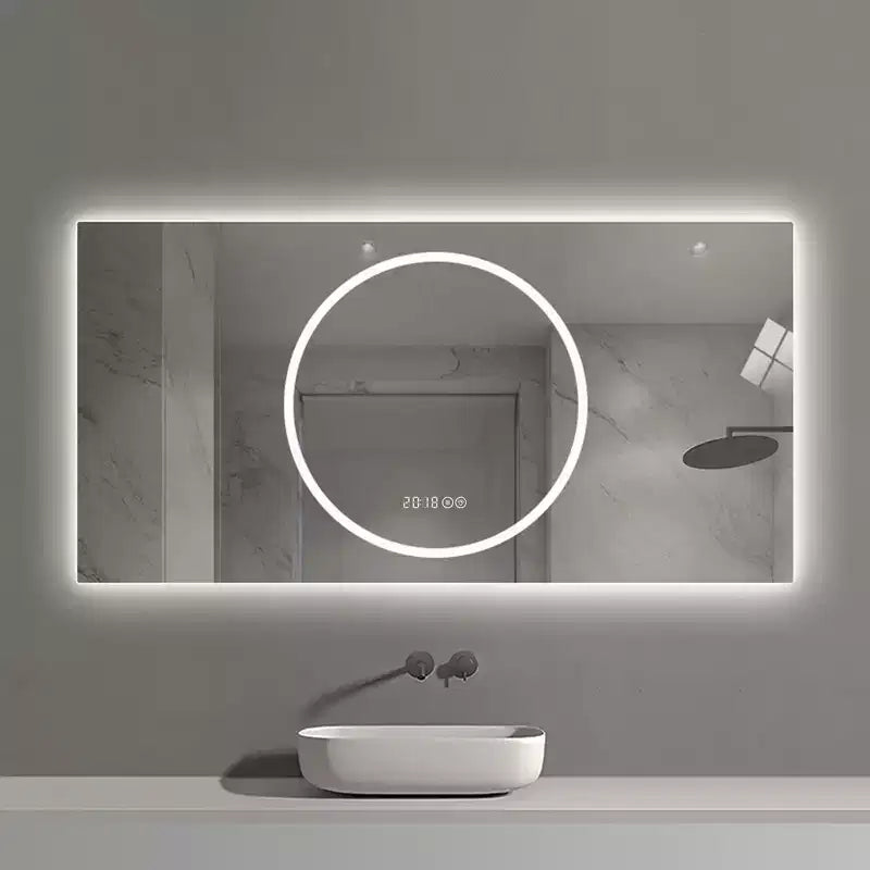 Specchio da bagno a parete 48 x 24 pollici con 3 colori e specchietti da trucco illuminati anti-appannamento dimmerabili a 6 livelli