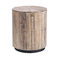 Crestview Collection Round Tan Solid Wood Accent_End Table