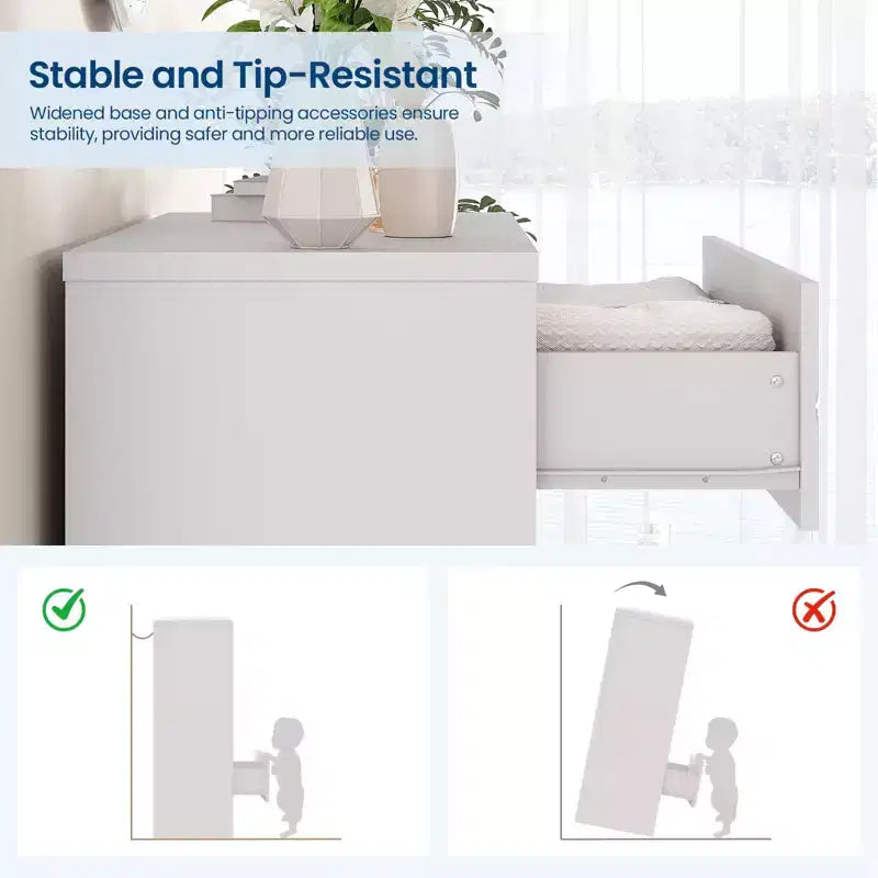 Comò in legno per camera da letto con 4 cassetti, comò moderni alti, cassettiera ampia con maniglie dorate, comodino con cassetti, armadietto organizer