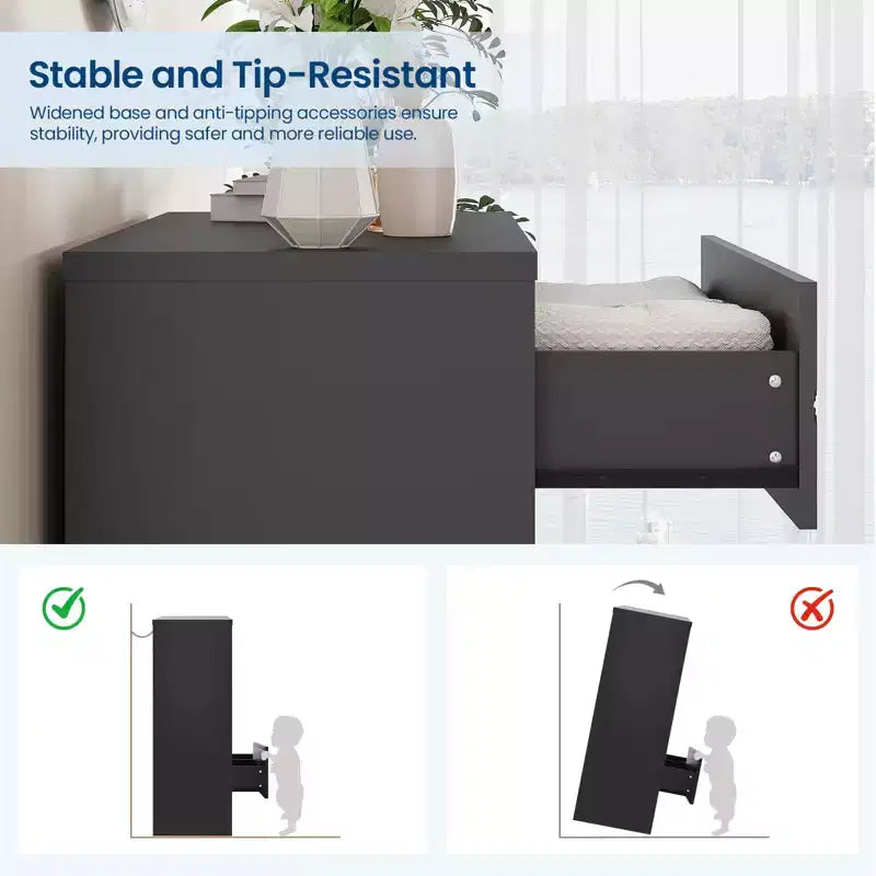 Comò in legno per camera da letto con 4 cassetti, comò moderni alti, cassettiera ampia con maniglie dorate, comodino con cassetti, armadietto organizer