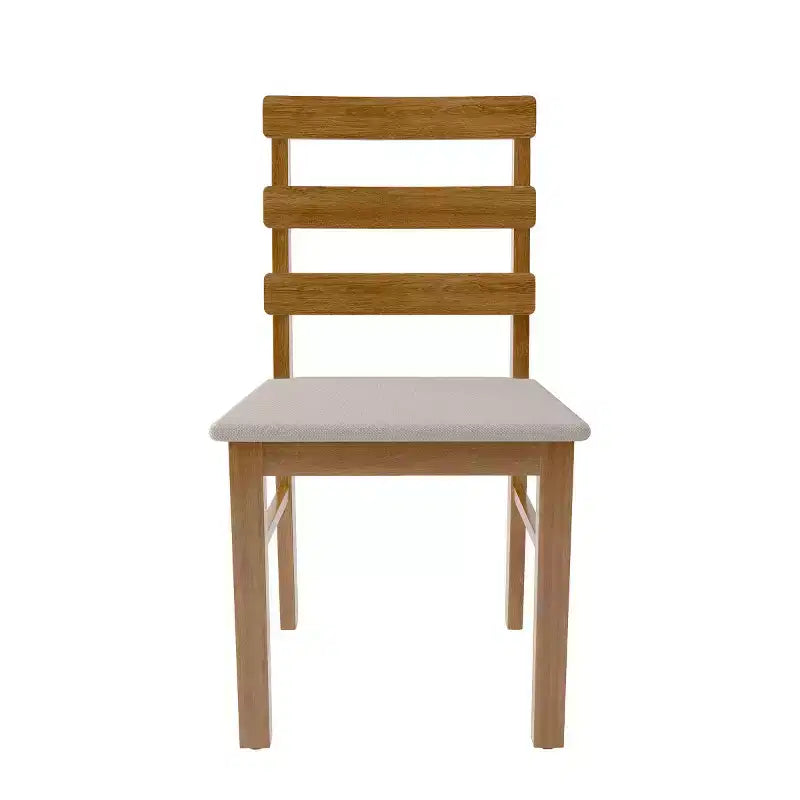 Set di 2 sedie da pranzo rustiche in legno massello con sedile imbottito – Senza braccioli, schienale a pioli