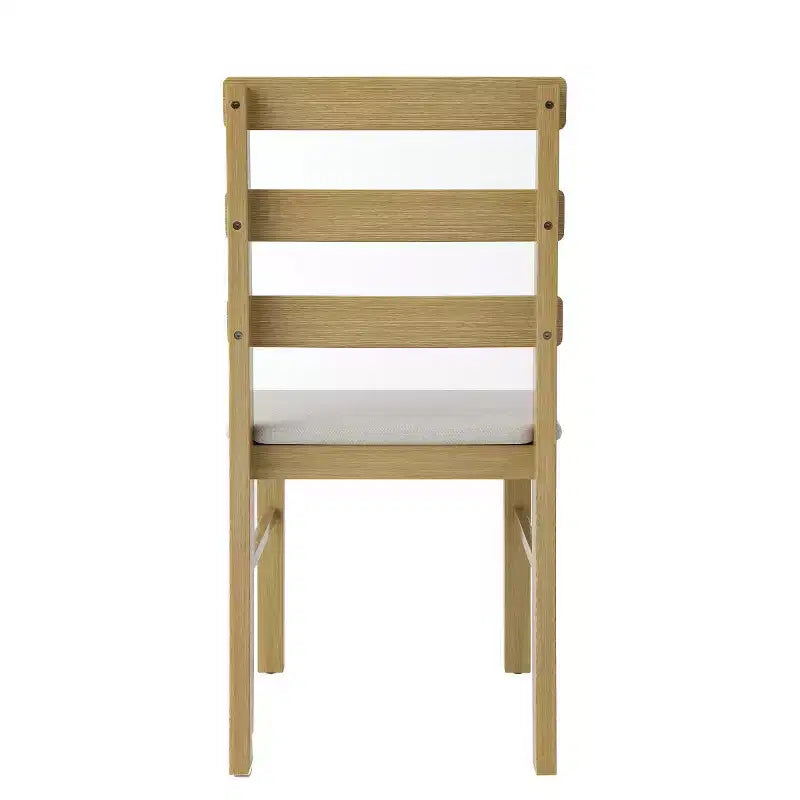 Set di 2 sedie da pranzo rustiche in legno massello con sedile imbottito – Senza braccioli, schienale a pioli