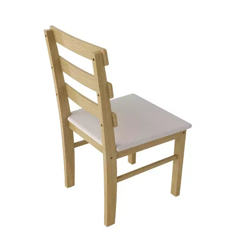 Set di 2 sedie da pranzo rustiche in legno massello con sedile imbottito – Senza braccioli, schienale a pioli