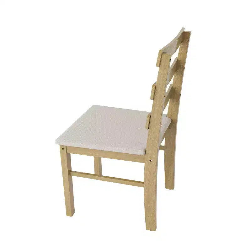 Set di 2 sedie da pranzo rustiche in legno massello con sedile imbottito – Senza braccioli, schienale a pioli