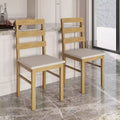 Set of 2 Rustic Solid Wood Dining Chairs with Cushioned Seat, Classic Armless Chairs for Dining Room or Kitchen-Panipeachy