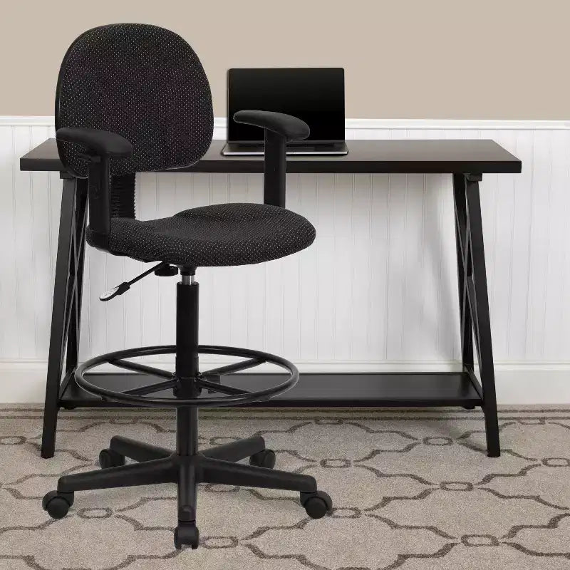 Two Cylinder Adjustable Drafting Chair with Flip-Up Arms
