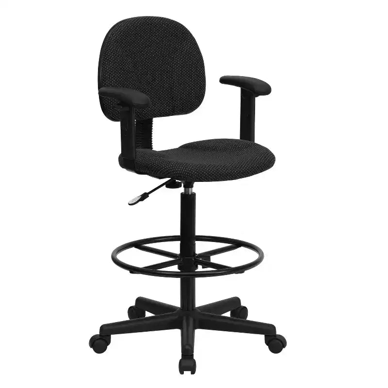 Emma and Oliver Two Cylinder Drafting Chair with Adjustable Arms