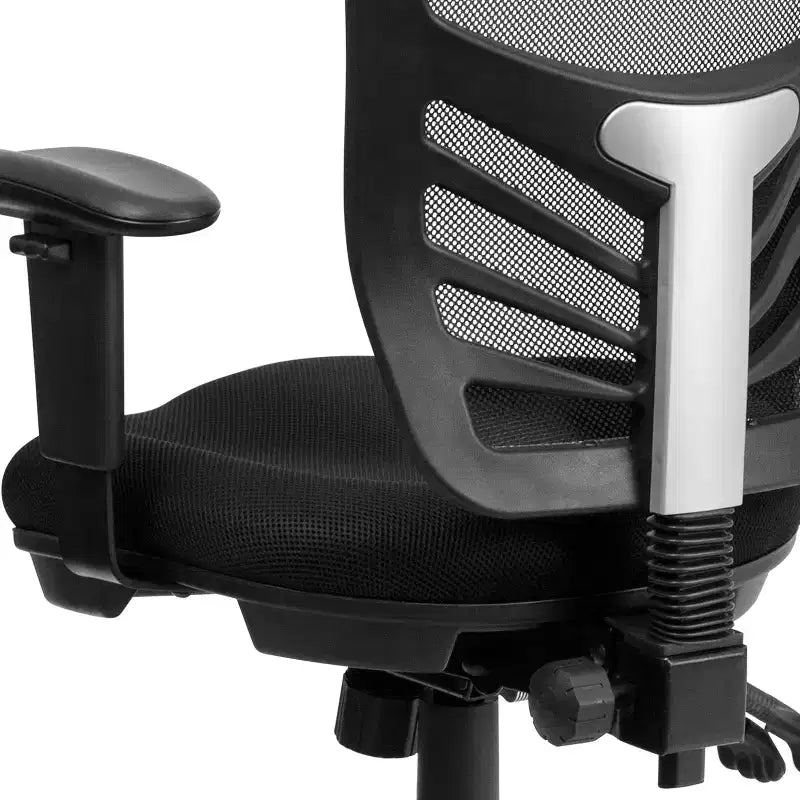Mid-Back Black Mesh Multifunction Ergonomic Office Chair with Adjustable Arms