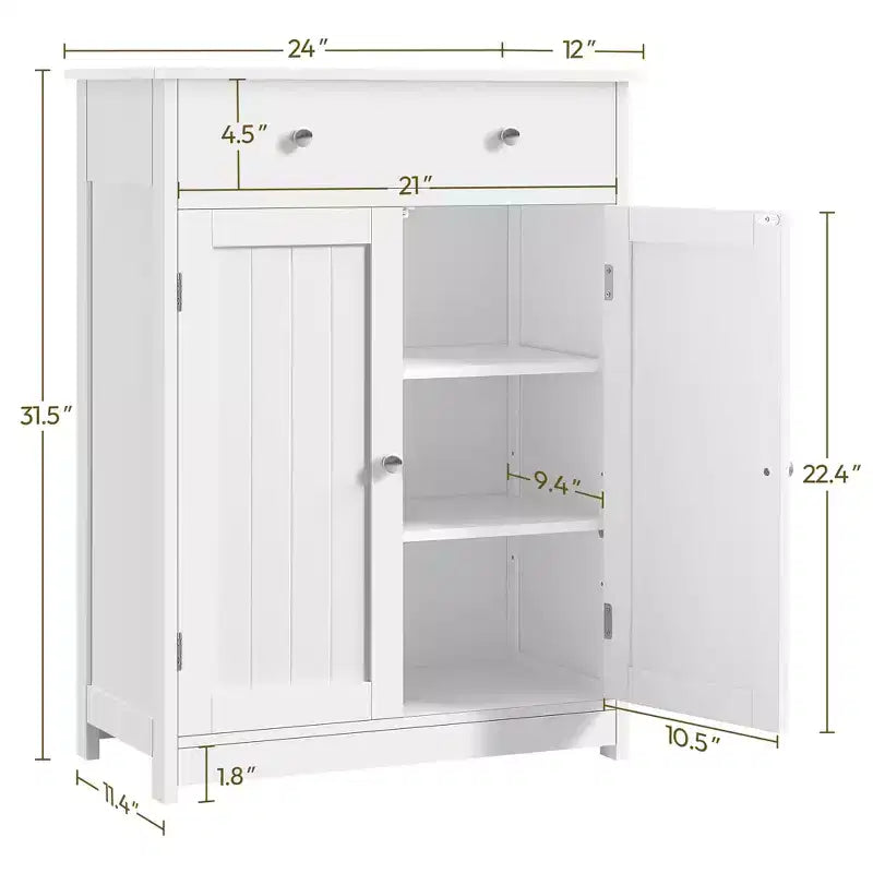 Mobiletto bagno in legno con ripiano regolabile – Organizer contenitore a colonna
