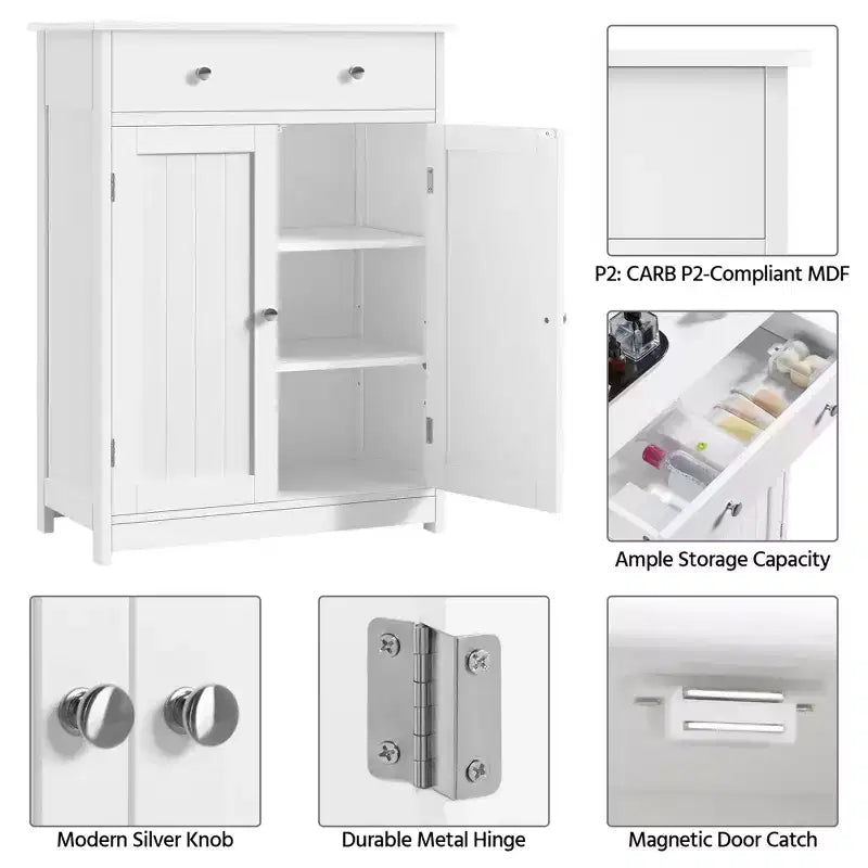 Mobiletto bagno in legno con ripiano regolabile – Organizer contenitore a colonna