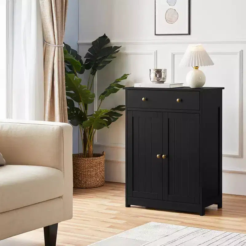 Mobiletto bagno in legno con ripiano regolabile – Organizer contenitore a colonna