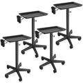Saloniture Premium Aluminum Instrument Tray - Hair Stylist Trolley with Accessory Caddy - Black