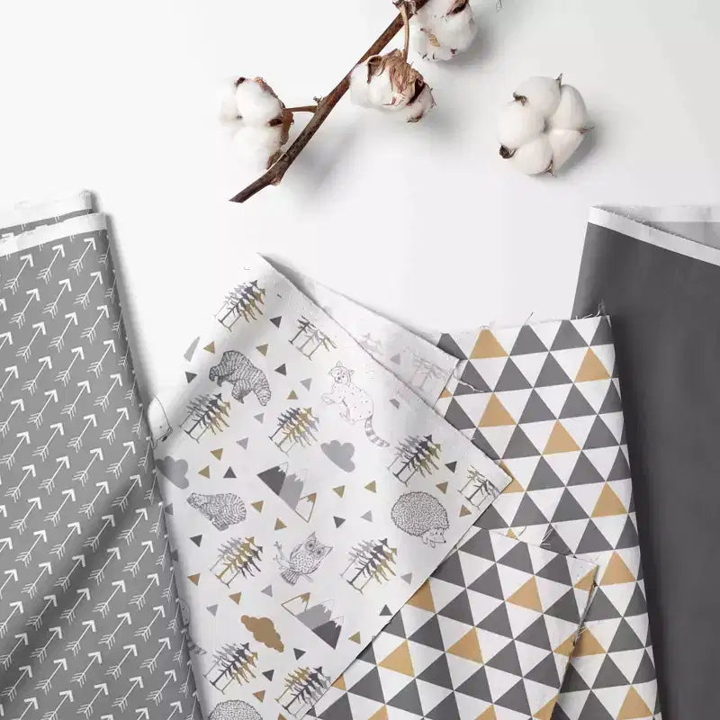 Cesto portabiancheria pieghevole Woodlands grigio e beige – 100% cotone percalle, struttura in MDF
