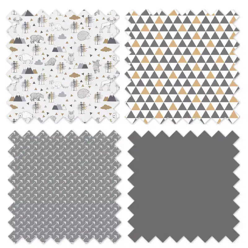 Cesto portabiancheria pieghevole Woodlands grigio e beige – 100% cotone percalle, struttura in MDF